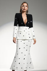 Jerlyn Long Sleeves Sequins Maxi Tow-piece Set