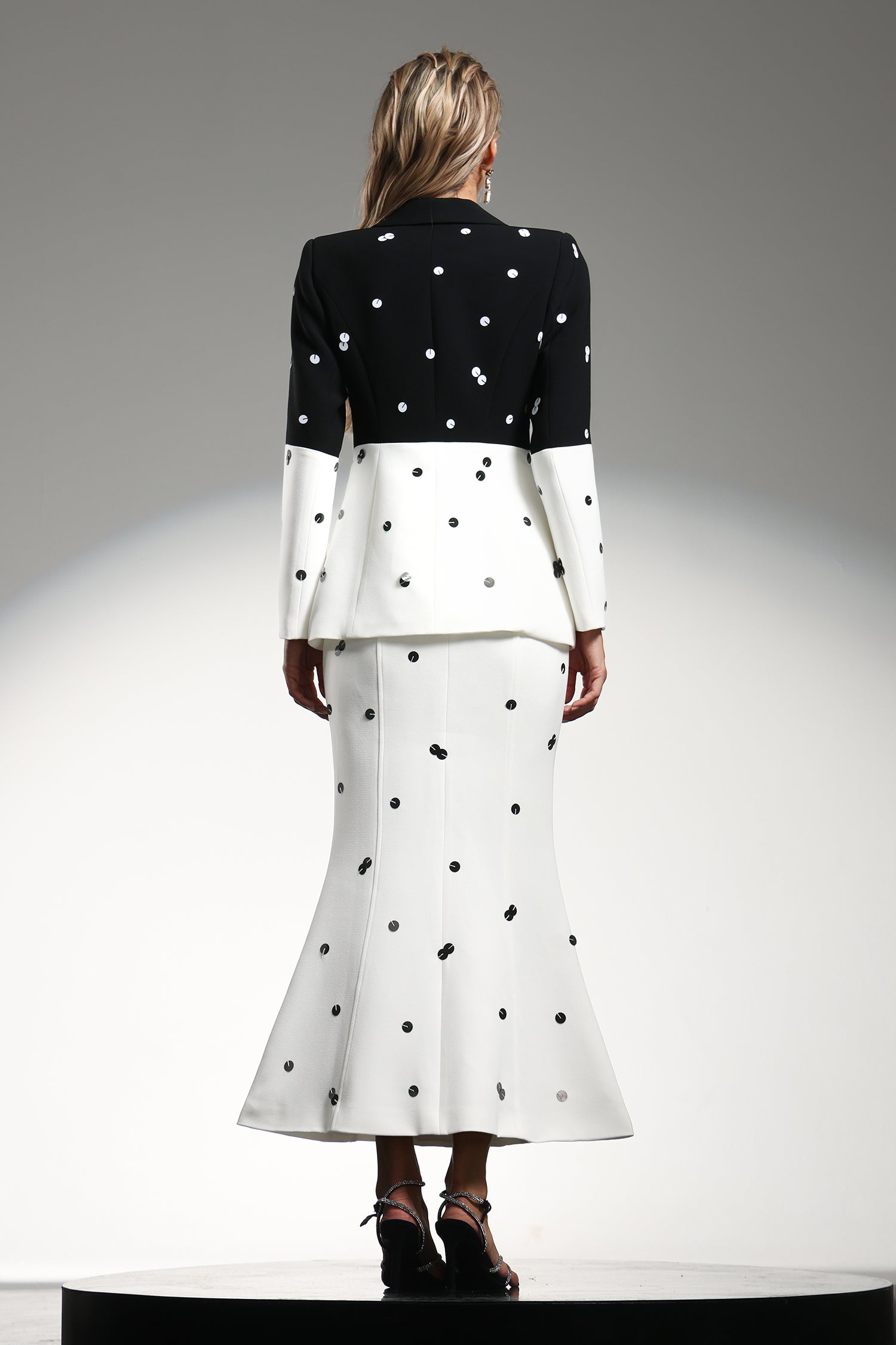 Jerlyn Long Sleeves Sequins Maxi Tow-piece Set