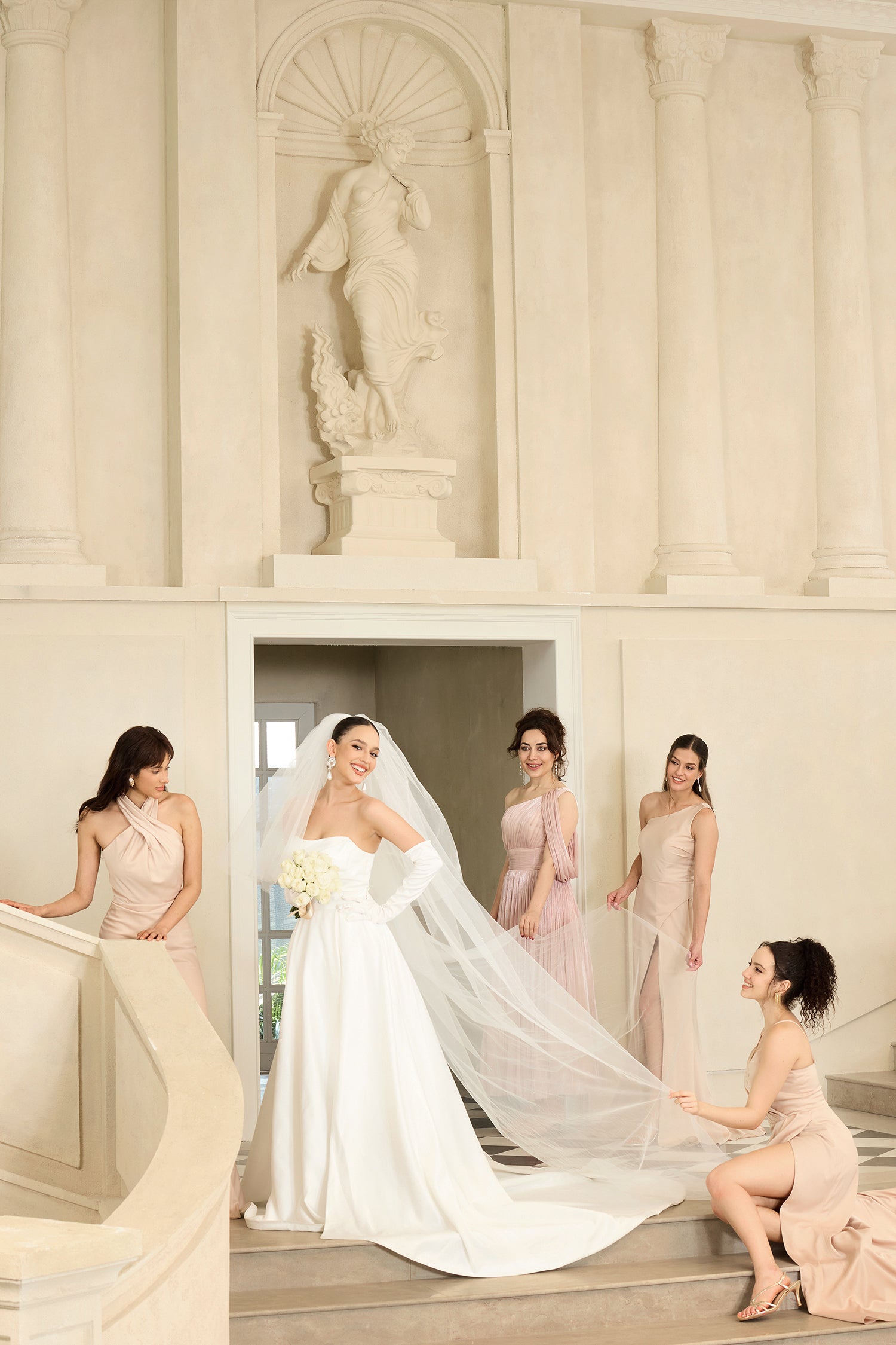 Yahir Strapless and slit wedding maxi dress