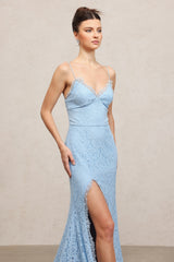 Lace Spaghetti-Strap Floor-Length Dress