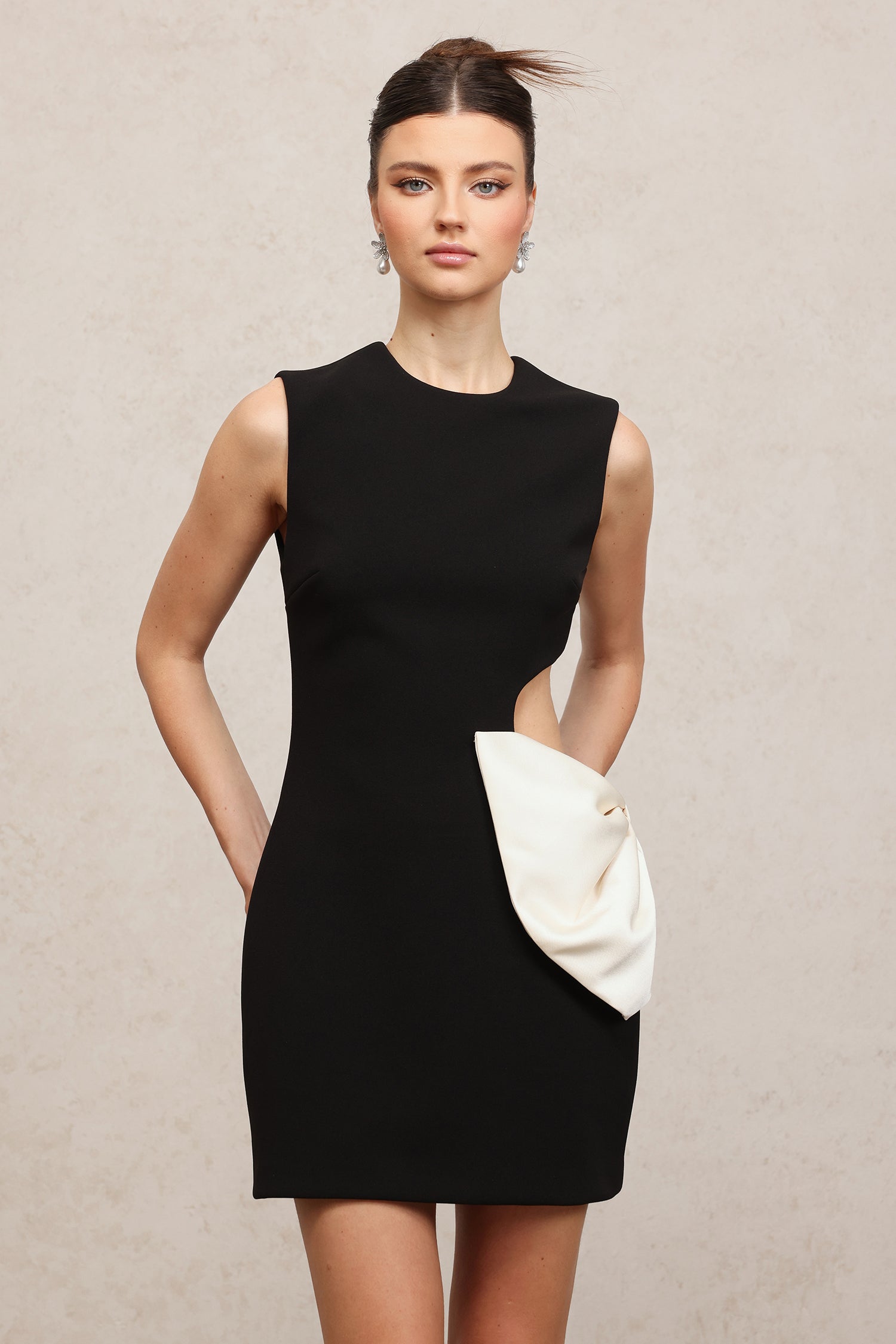 Cutout Crepe Mini Dress
