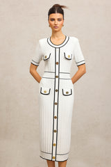 Sadala Round Neck Short Sleeves Midi Dress