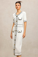 Sadala Round Neck Short Sleeves Midi Dress