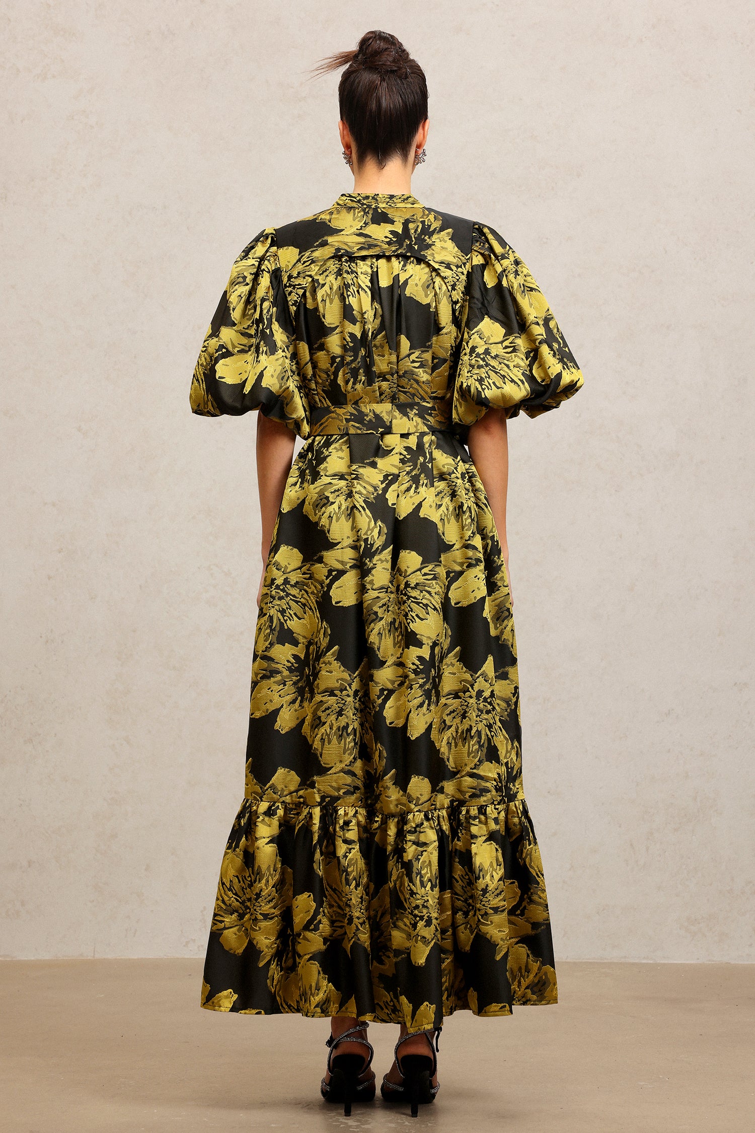 Jaca Puff Sleeves Maxi Dress