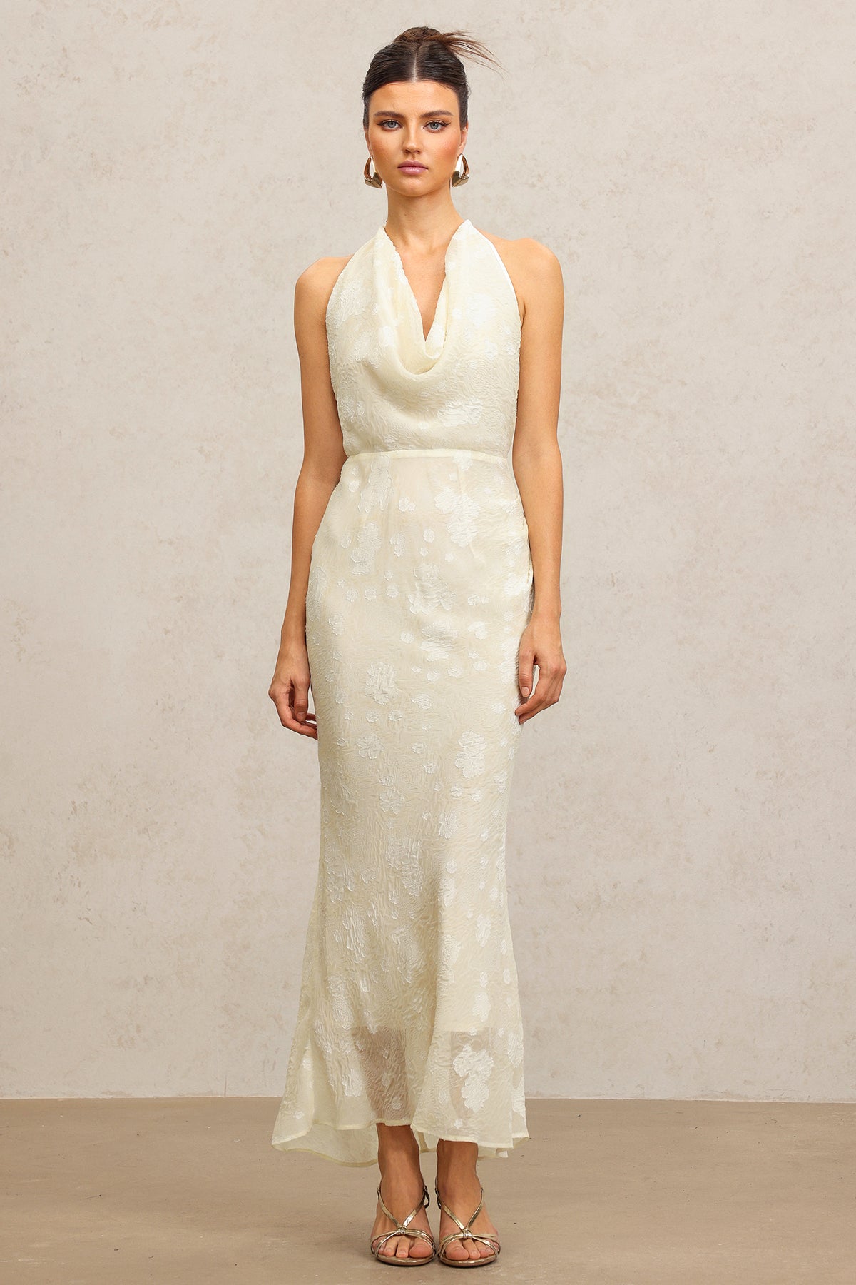 Ella Sleeveless Folds Maxi Dress
