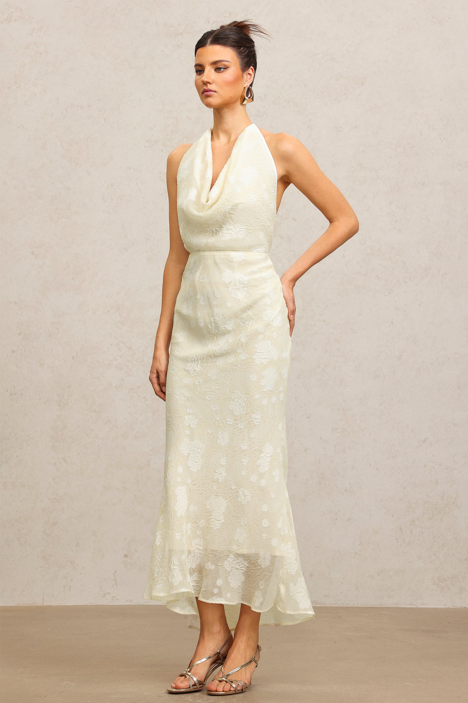 Ella Sleeveless Folds Maxi Dress