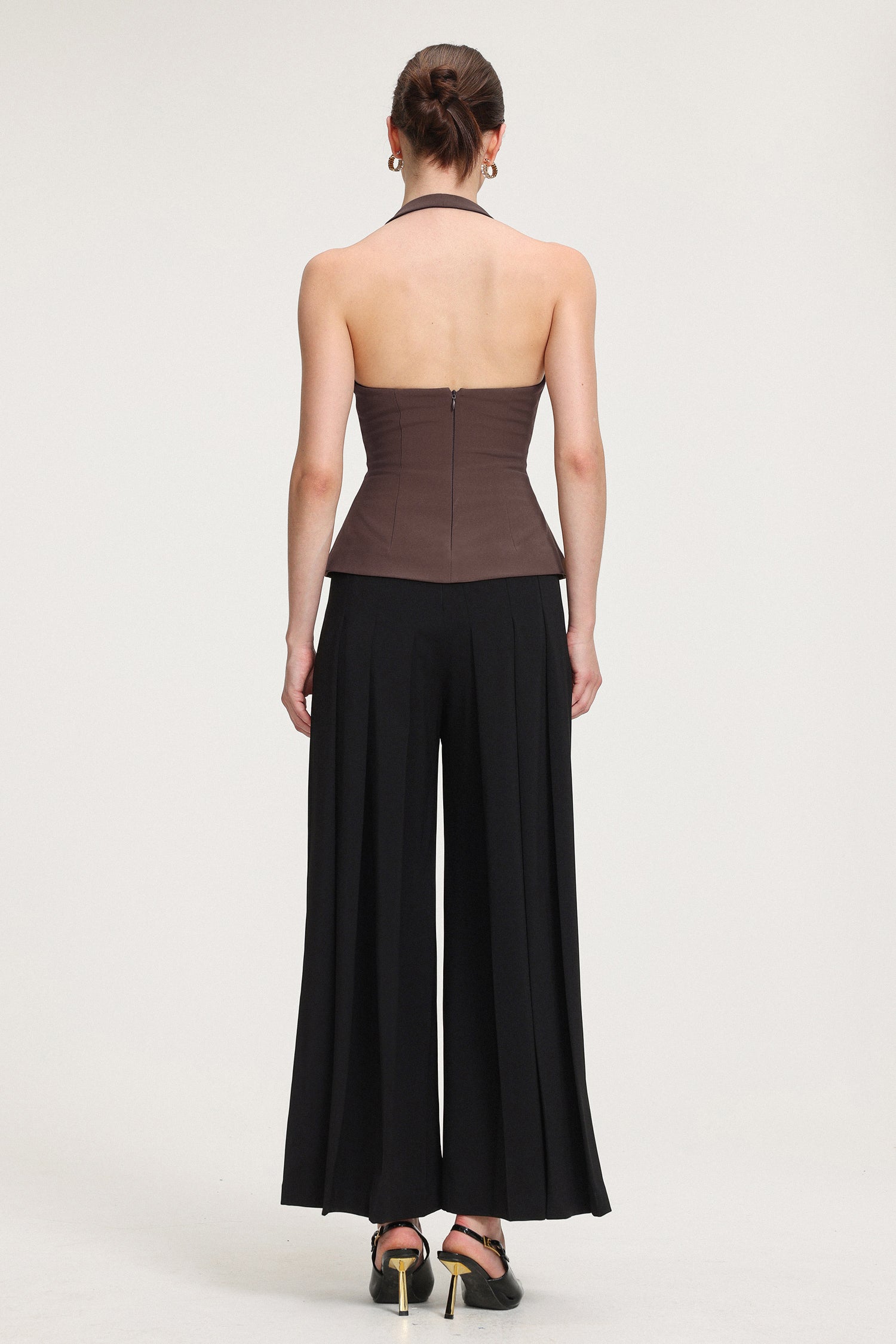 Pleated V-Neck Top