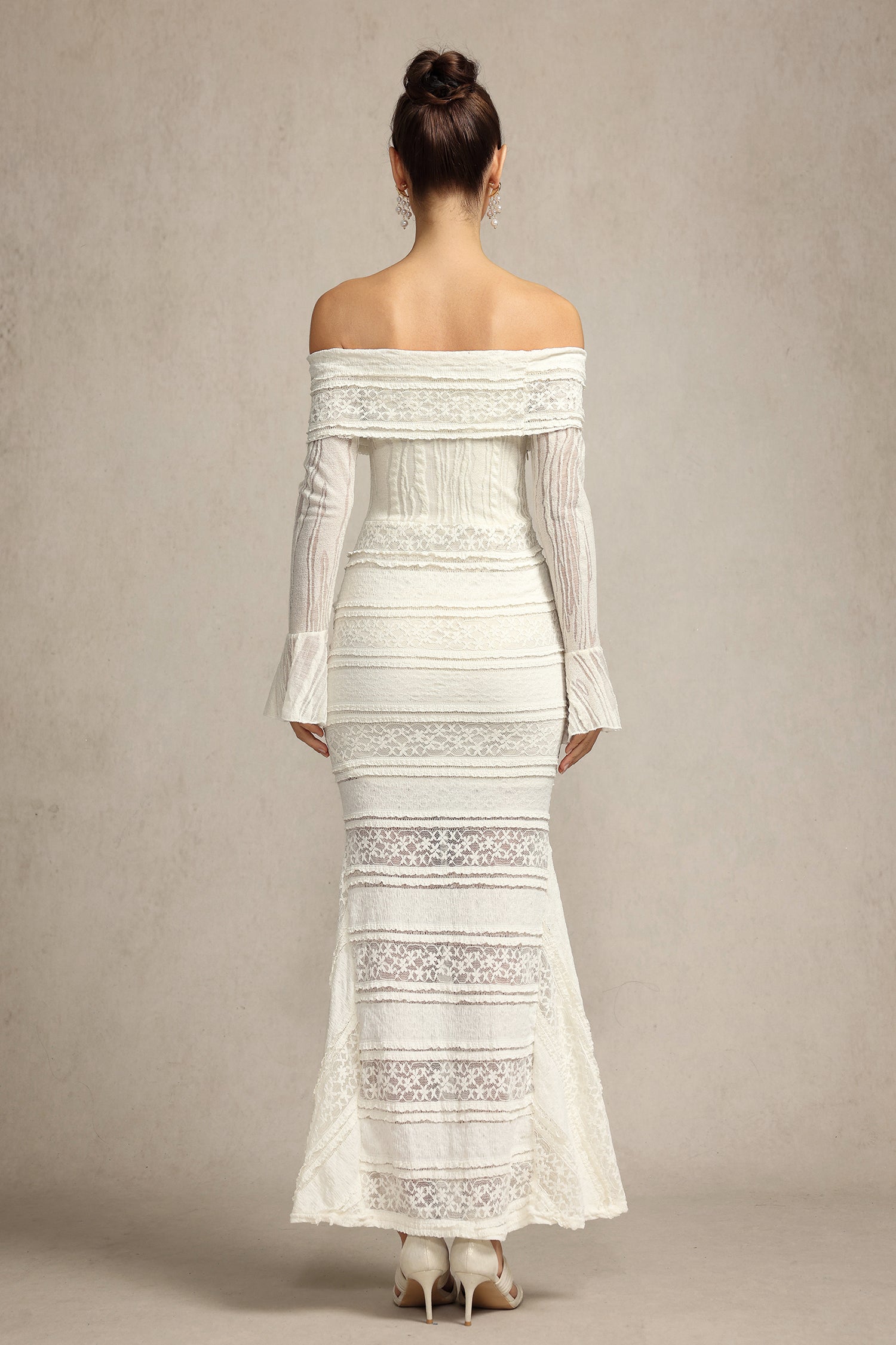 Falae Long Sleeves Folds Maxi Dress