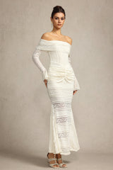 Falae Long Sleeves Folds Maxi Dress