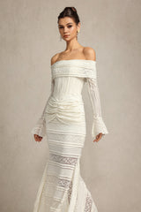 Falae Long Sleeves Folds Maxi Dress