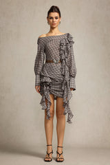 Sissel Long Sleeves Folds Top And Skirt Two-Piece Set