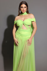Peoph Off-The-Shoulder Hollowed Out Maxi Dress