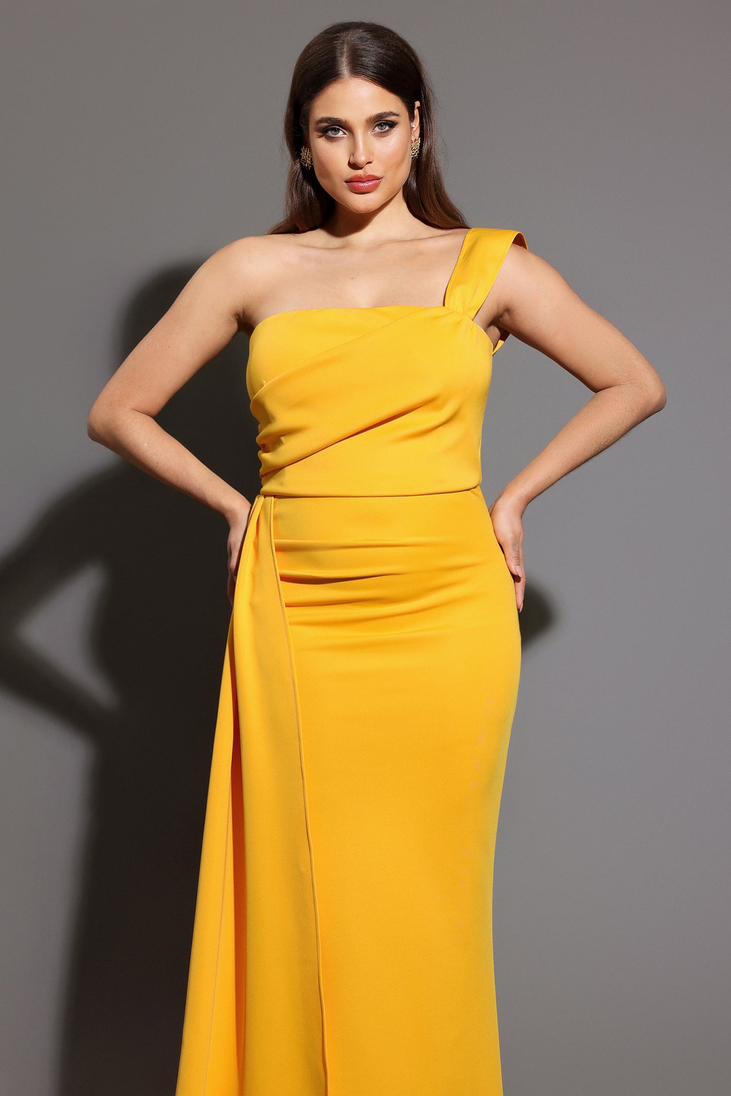 Olapa One Shoulder Slit Maxi Dress