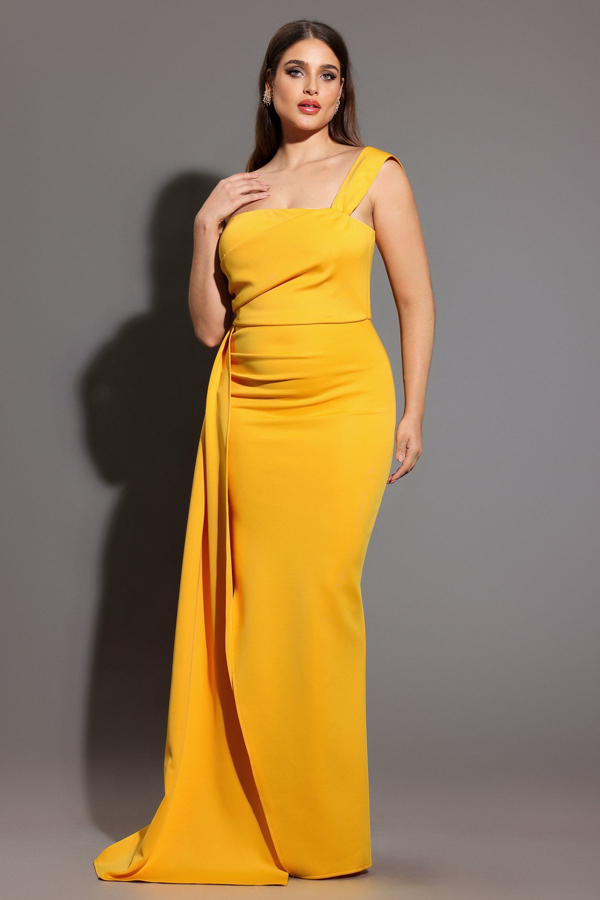 Olapa One Shoulder Slit Maxi Dress