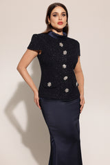 Isabeau Short Sleeve Round Neck Maxi Two-Piece Set