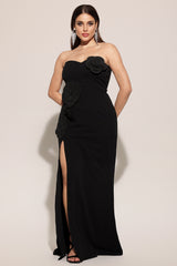 Stretchy Sleeveless Flowers Slit Bandage Maxi Dress