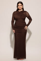 Yvaine Long Sleeve Fold Maxi Dress