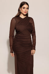 Yvaine Long Sleeve Fold Maxi Dress