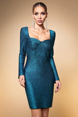 Gani Classic Contour Long Sleeve Bandage Maxi Dress