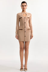 Karmen Chic Contour Long Sleeve Knit Mini Dress