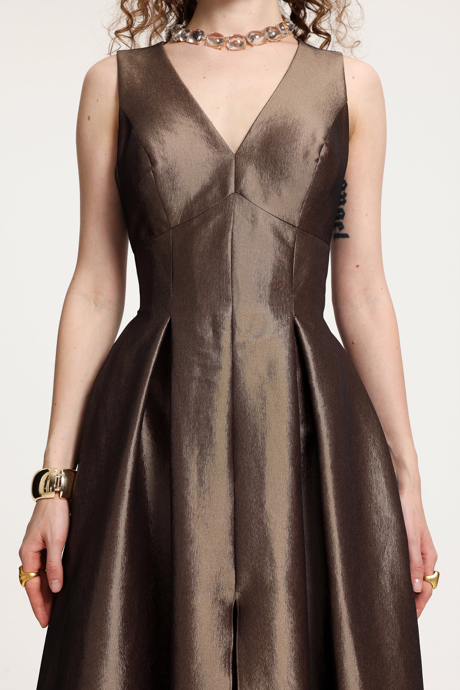 V-Neck Ball Gown Maxi Dress