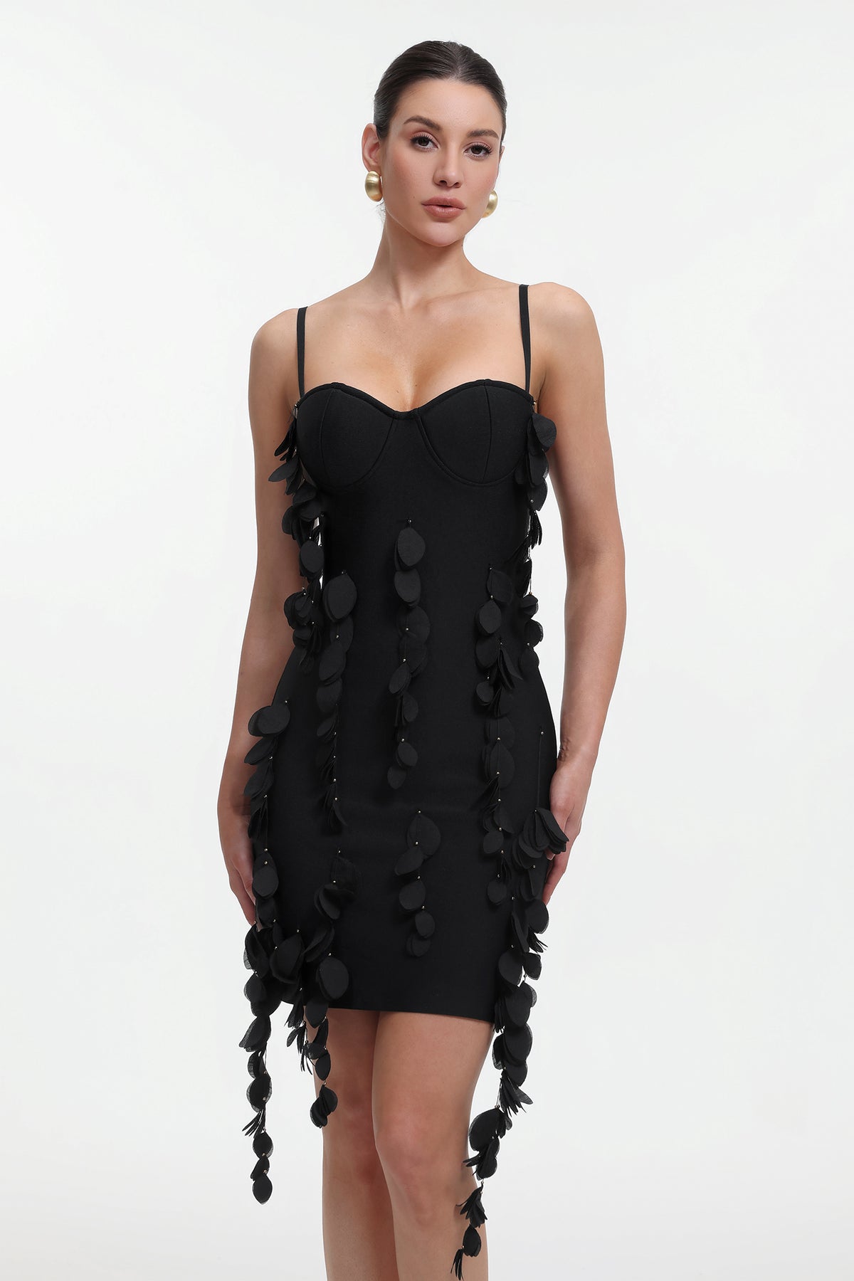 Felix Classic Contour Sleeveless Petal Bandage Mini Dress
