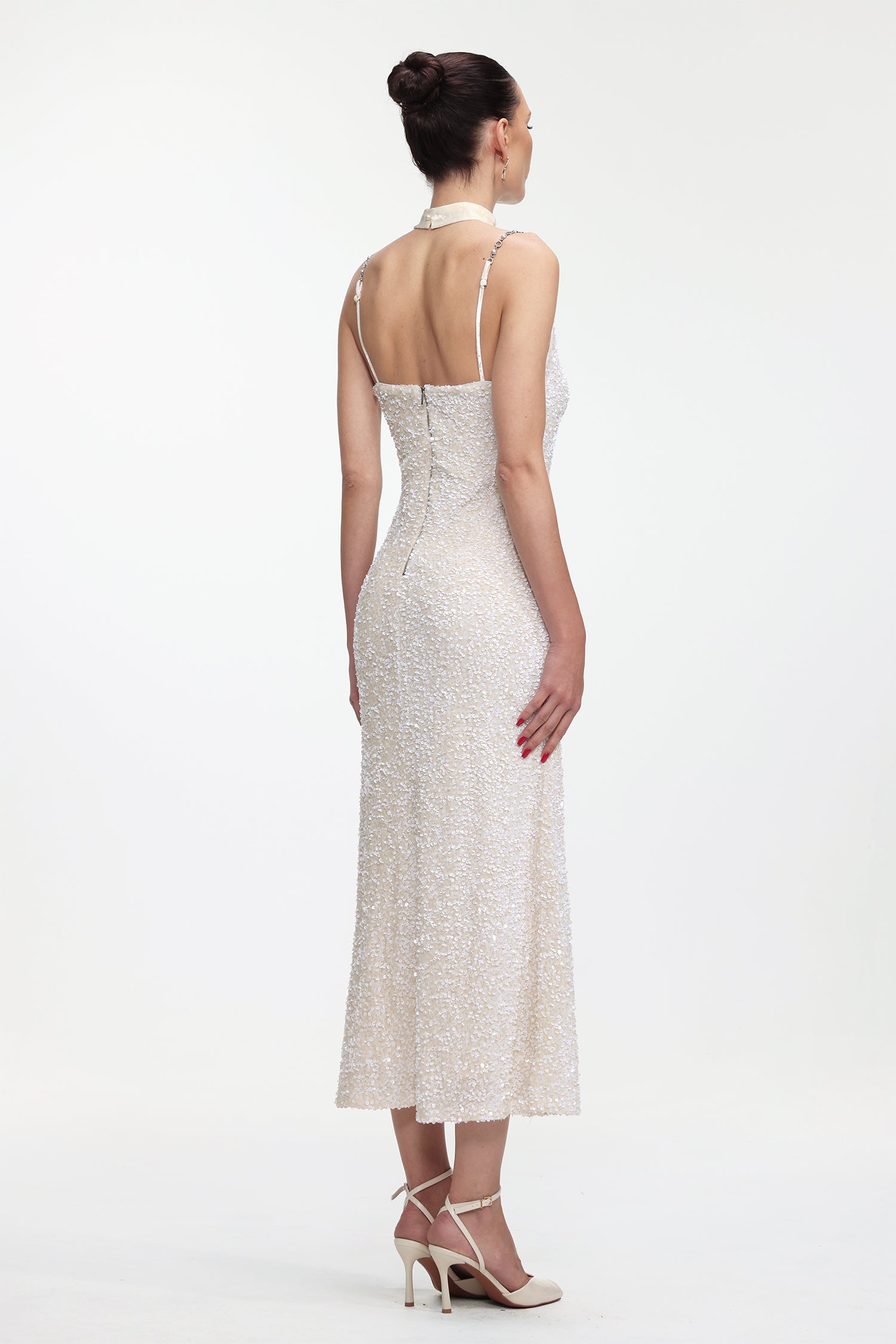Kasuni Elegant Contour Sleeveless Textured Knit Maxi Dress