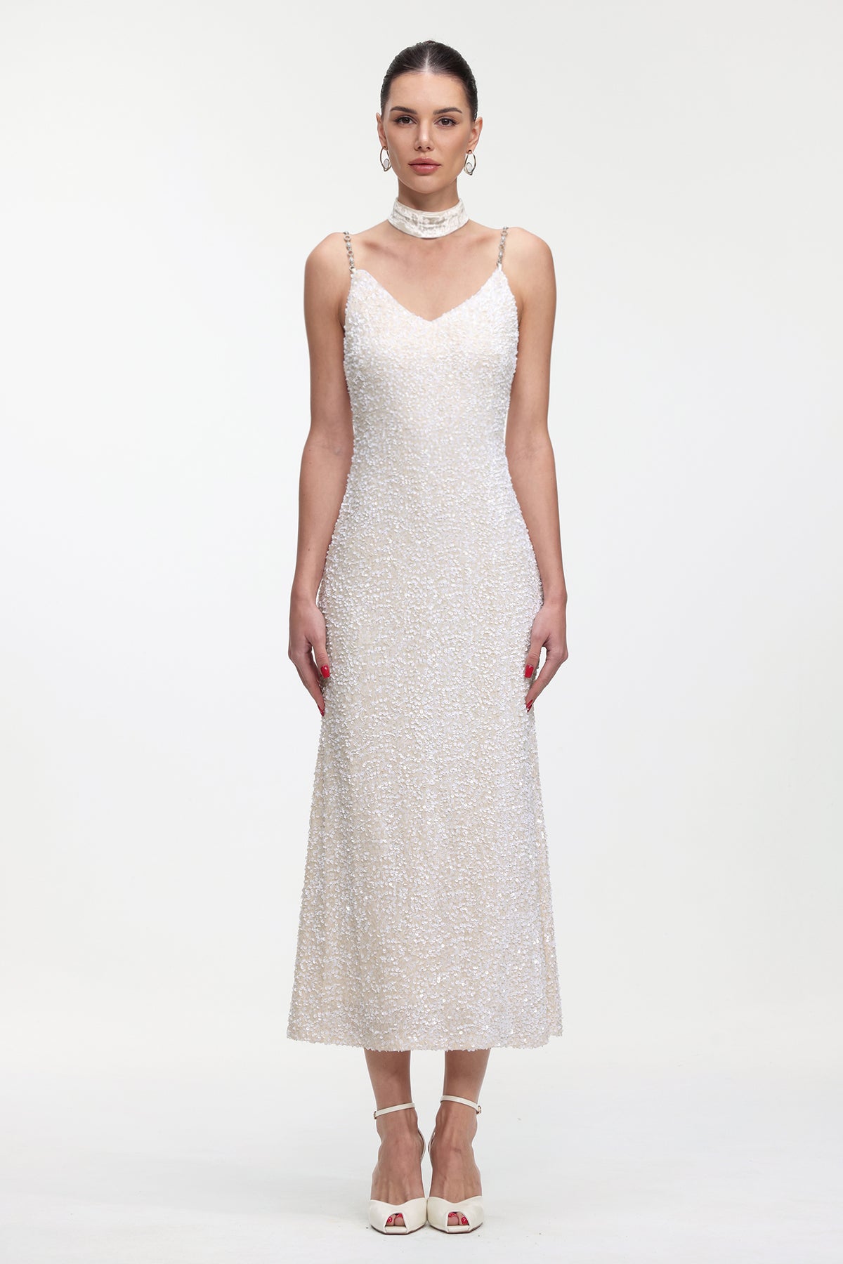 Kasuni Elegant Contour Sleeveless Textured Knit Maxi Dress