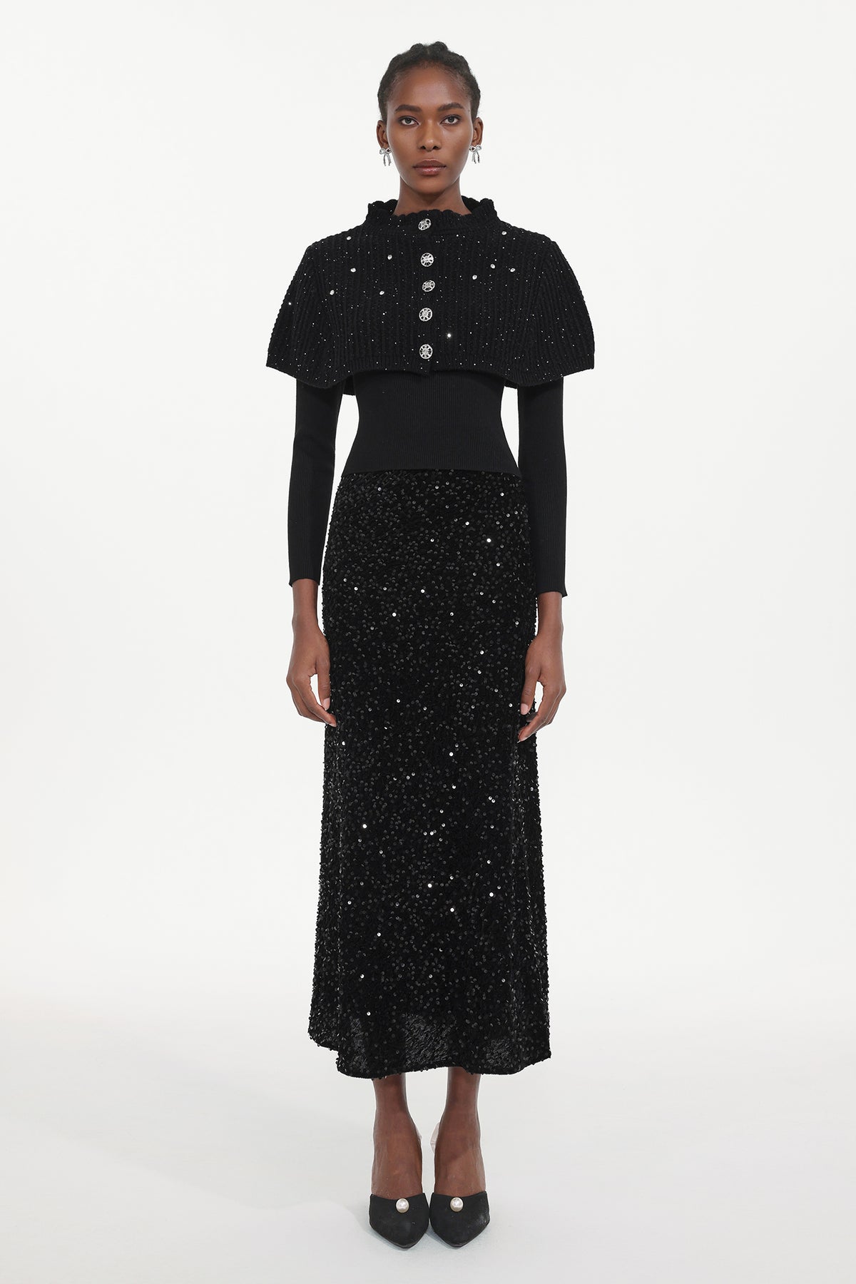 Winmy Elegant Embellished Sequin Three-Piece Set