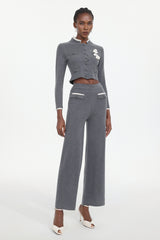 Tureal Elegant Contour Woven Top And Pants Two-Piece Set