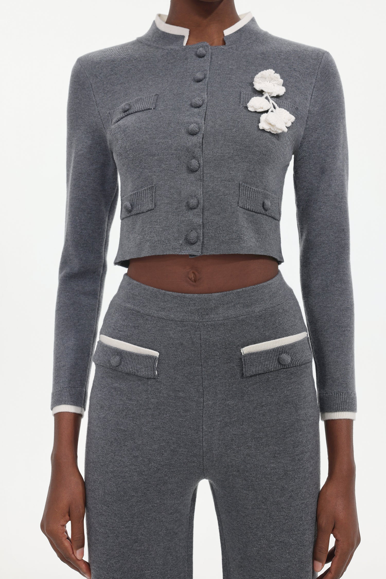 Tureal Elegant Contour Woven Top And Pants Two-Piece Set