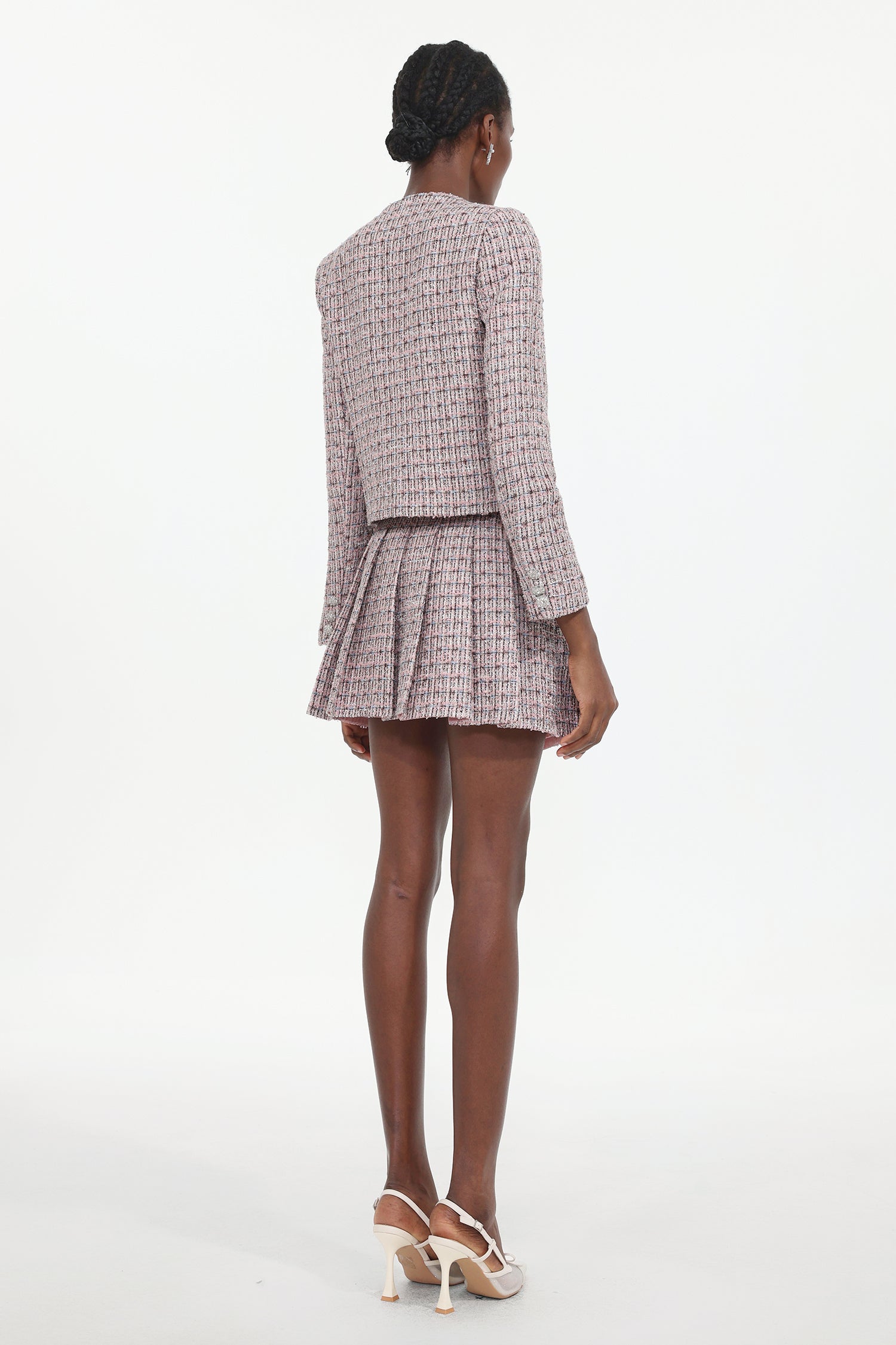 Habane Classic Tailored Tweed Top And Skirt Two-Piece Set
