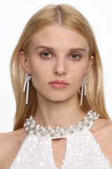 Imaan Rectangle Knotting Tassel Earrings
