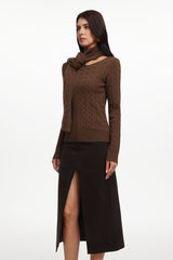 Killian Chic Contour Long Sleeve Knot Knit Top