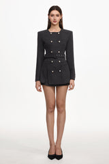 Unica Classic Tailored Long Sleeve Woven Top And Skirt Set