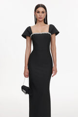 Romelle Short Sleeve Diamond Bandage Maxi Dress