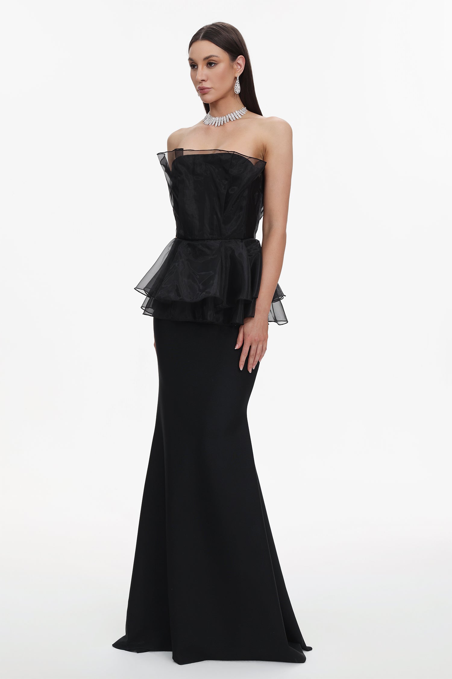 Oria Sleeveless Fishtail Bandage Maxi Dress