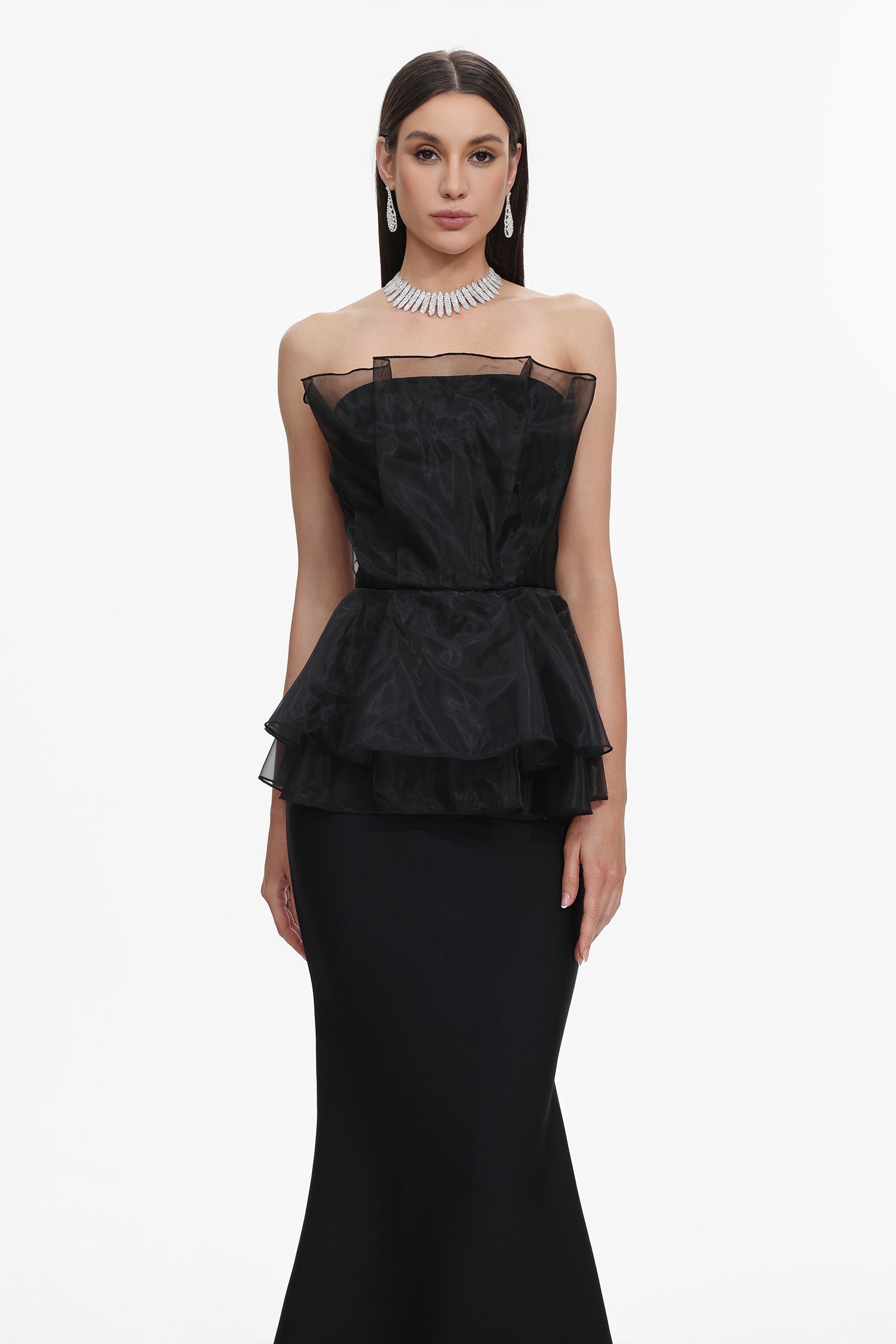 Oria Sleeveless Fishtail Bandage Maxi Dress