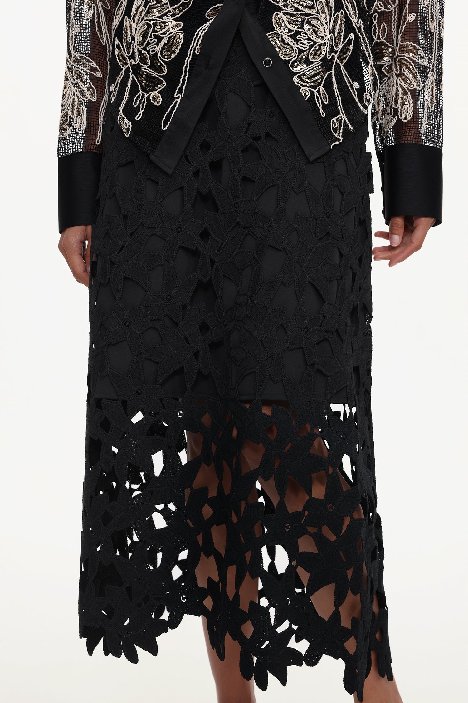 Wilma Elegant Tailored Woven Top And Skirt Set
