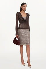 Lane Elegant Contour Top And Skirt Set