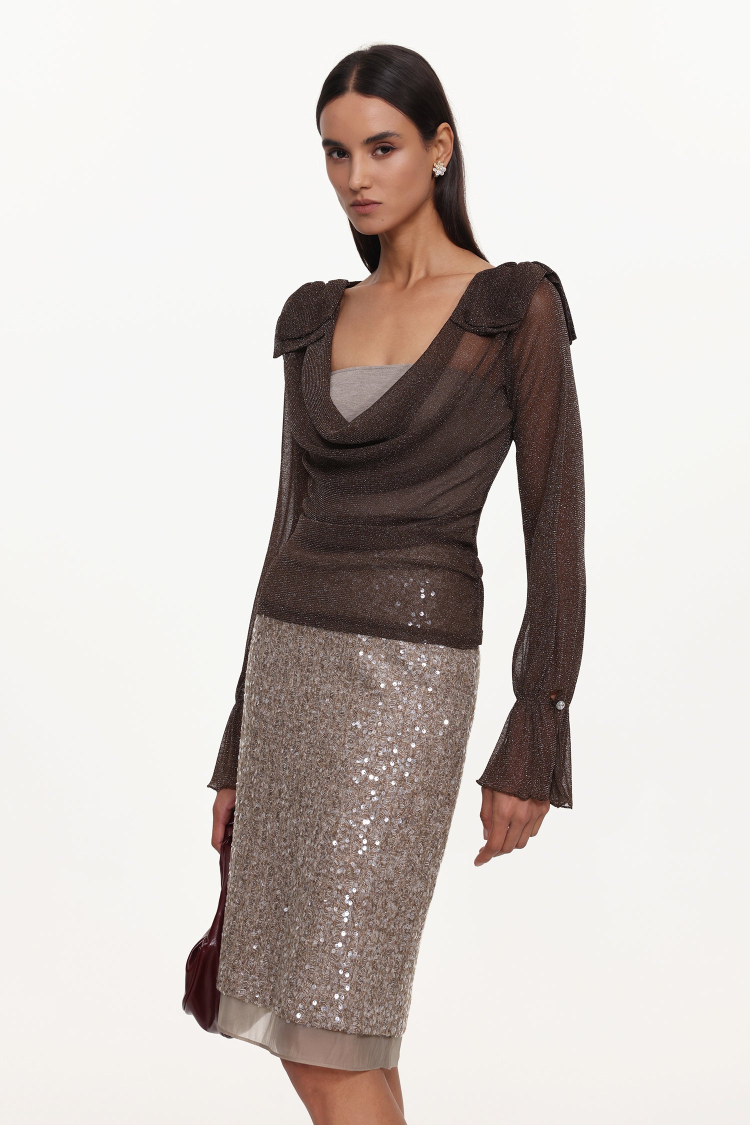 Lane Elegant Contour Top And Skirt Set