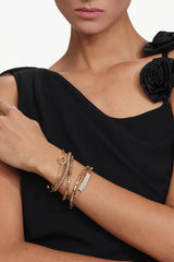 Liopa Square Diamond Metal Multichain Bracelet Set