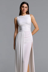 Persasy Chic Contour Sleeveless Ruched Knit Maxi Dress