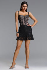 Jensen Sexy Contour Black Lace Skirt