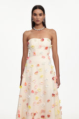 Gladys Resort Cinched Sleeveless Floral Woven Maxi Dress