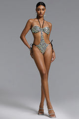 Lyall Sexy Stripe Rhinestone Swimsuit