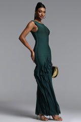 Inya Chic Contour Sheer Ribbon Stripe Bandage Maxi Dress