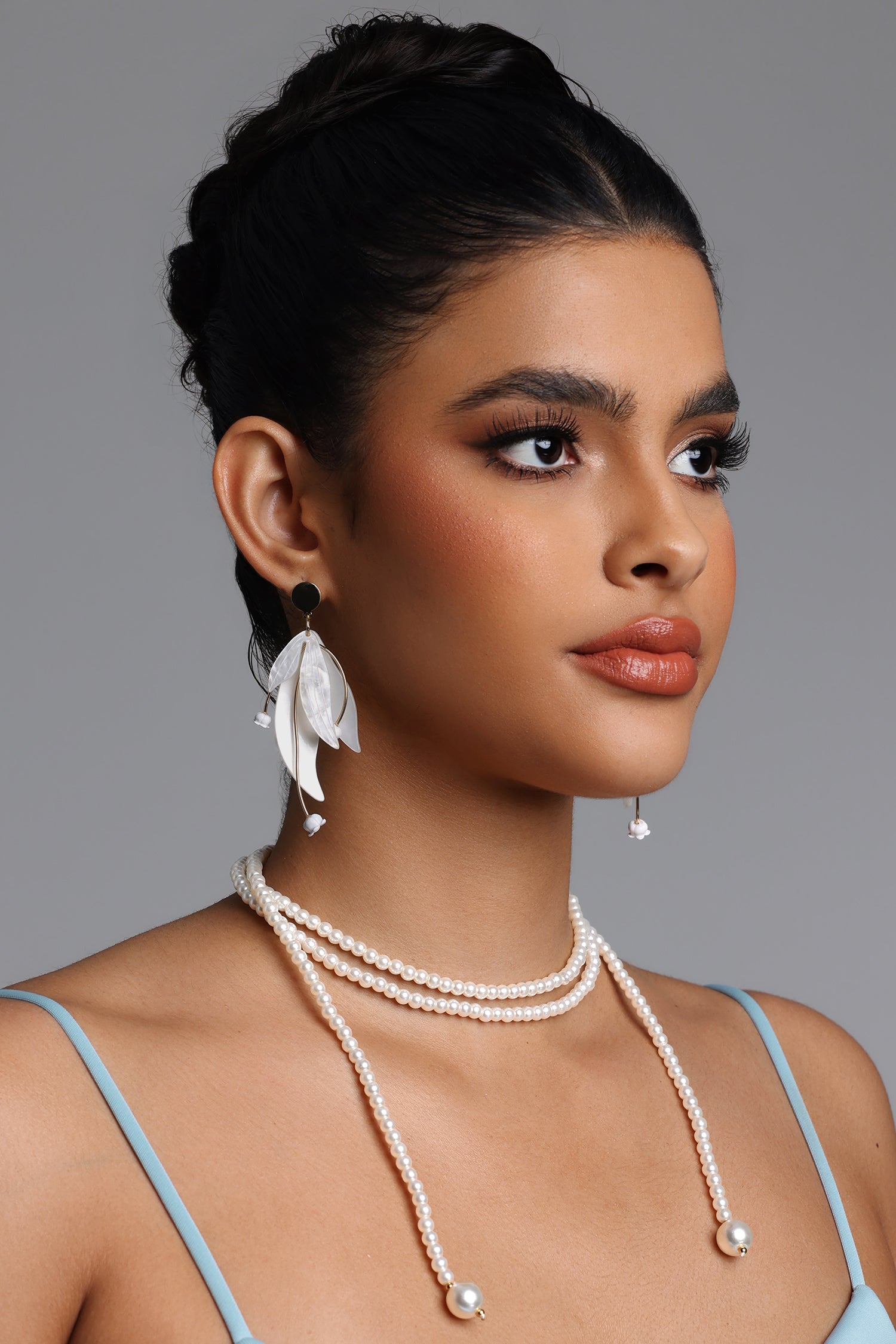 Nunna Multi Layer Pearl Y Shaped Necklace