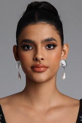 Yalia Fan Shell Pearl Drop Earrings