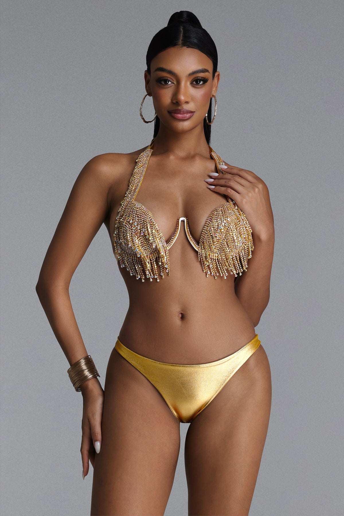 Margot Rhinestone Bikini - Gold